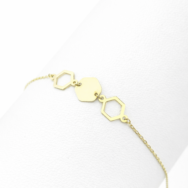 18k gold hexagon bracelet