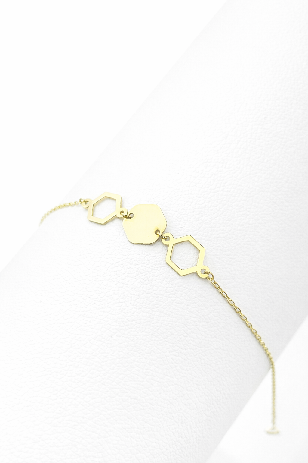 18k gold hexagon bracelet
