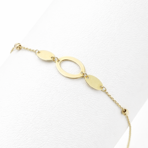 18k gold oval link minimalist bracelet