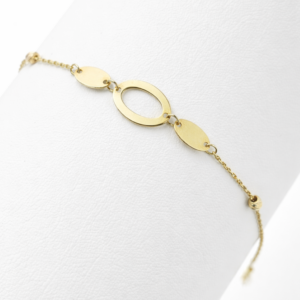 18k gold oval link minimalist bracelet