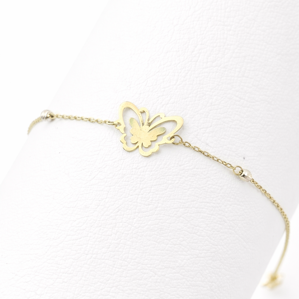 18k gold butterfly bracelet