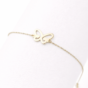 18k gold butterfly bracelet minimalist design