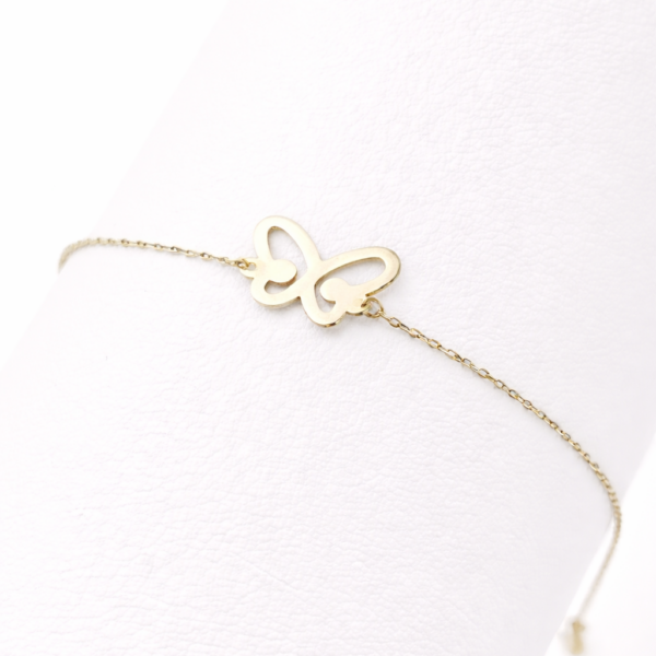 18k gold butterfly bracelet minimalist design