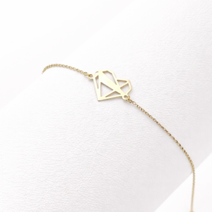 18k gold geometric heart bracelet minimalist design