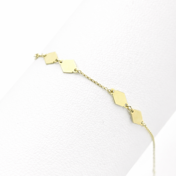 18k gold geometric link bracelet