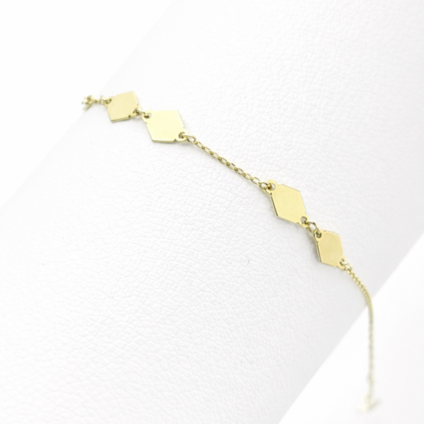 18k gold geometric link bracelet