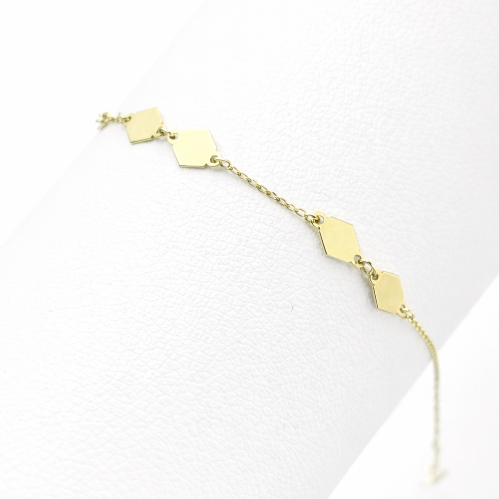 18k gold geometric link bracelet