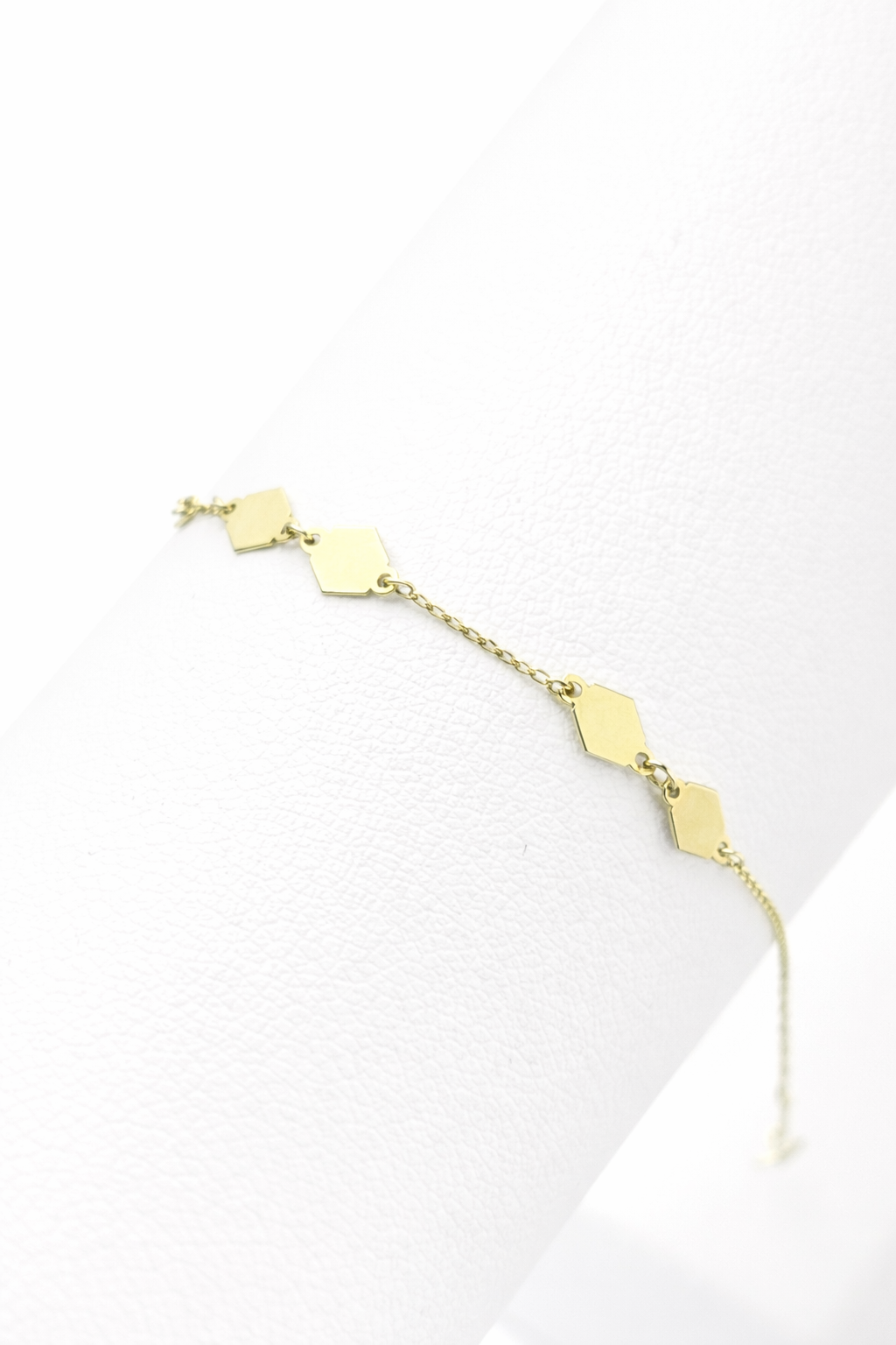 18k gold geometric link bracelet