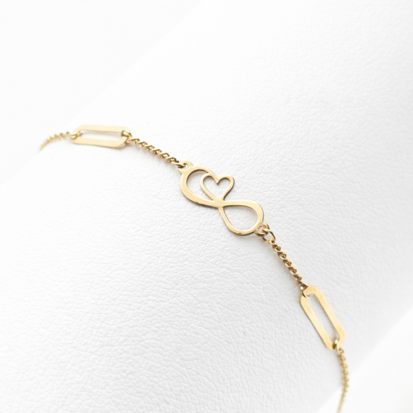 18k gold infinity heart bracelet