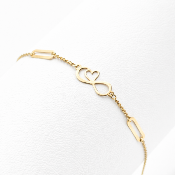 18k gold infinity heart bracelet