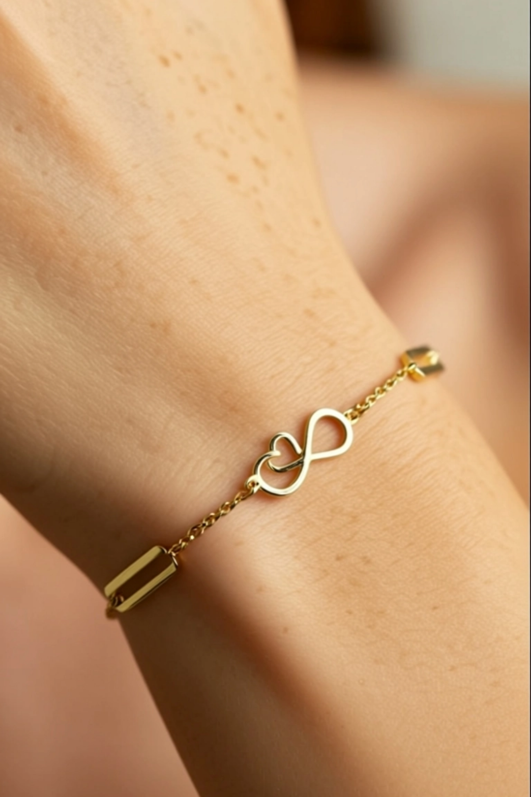 18k gold infinity heart bracelet