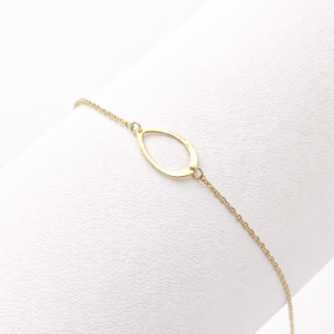18k gold minimal oval bracelet