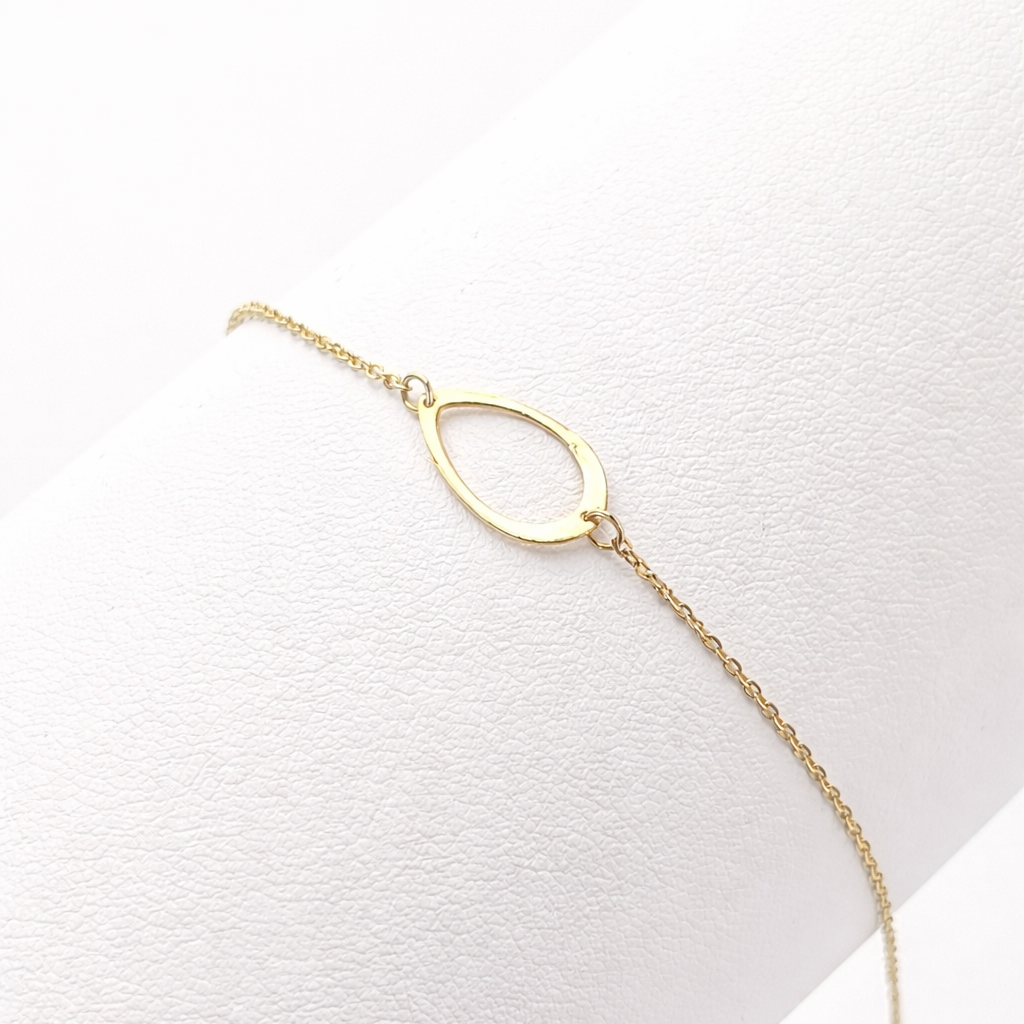 18k gold minimal oval bracelet