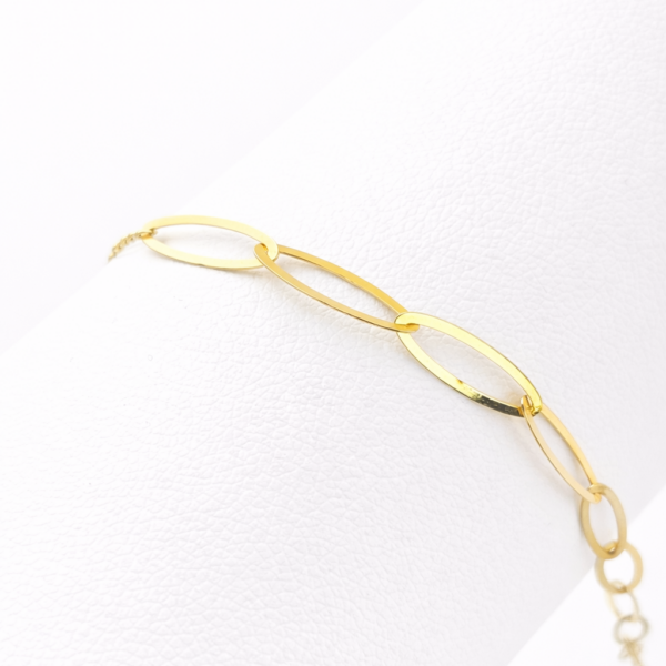 18k gold chain link bracelet minimalist design