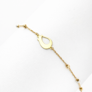 18k gold petal silhouette bracelet minimalist open design