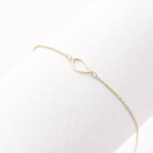 18k gold sleek oval bracelet