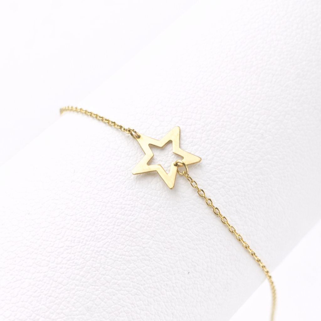 18k gold star bracelet