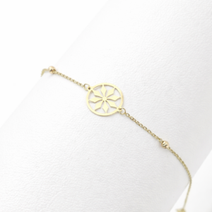 18k gold sun medallion bracelet