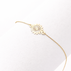 18k gold sunflower bracelet minimalist design