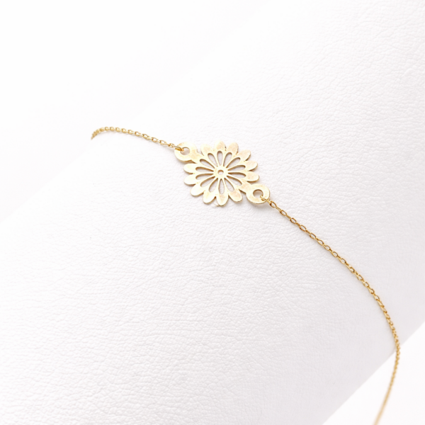 18k gold sunflower bracelet minimalist design
