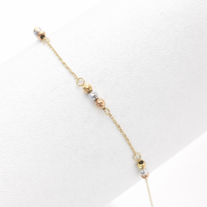 18k gold trio bead bracelet