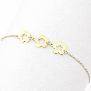 18k gold flower bracelet minimalist design