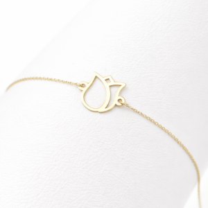 18k gold tulip bracelet minimalist design