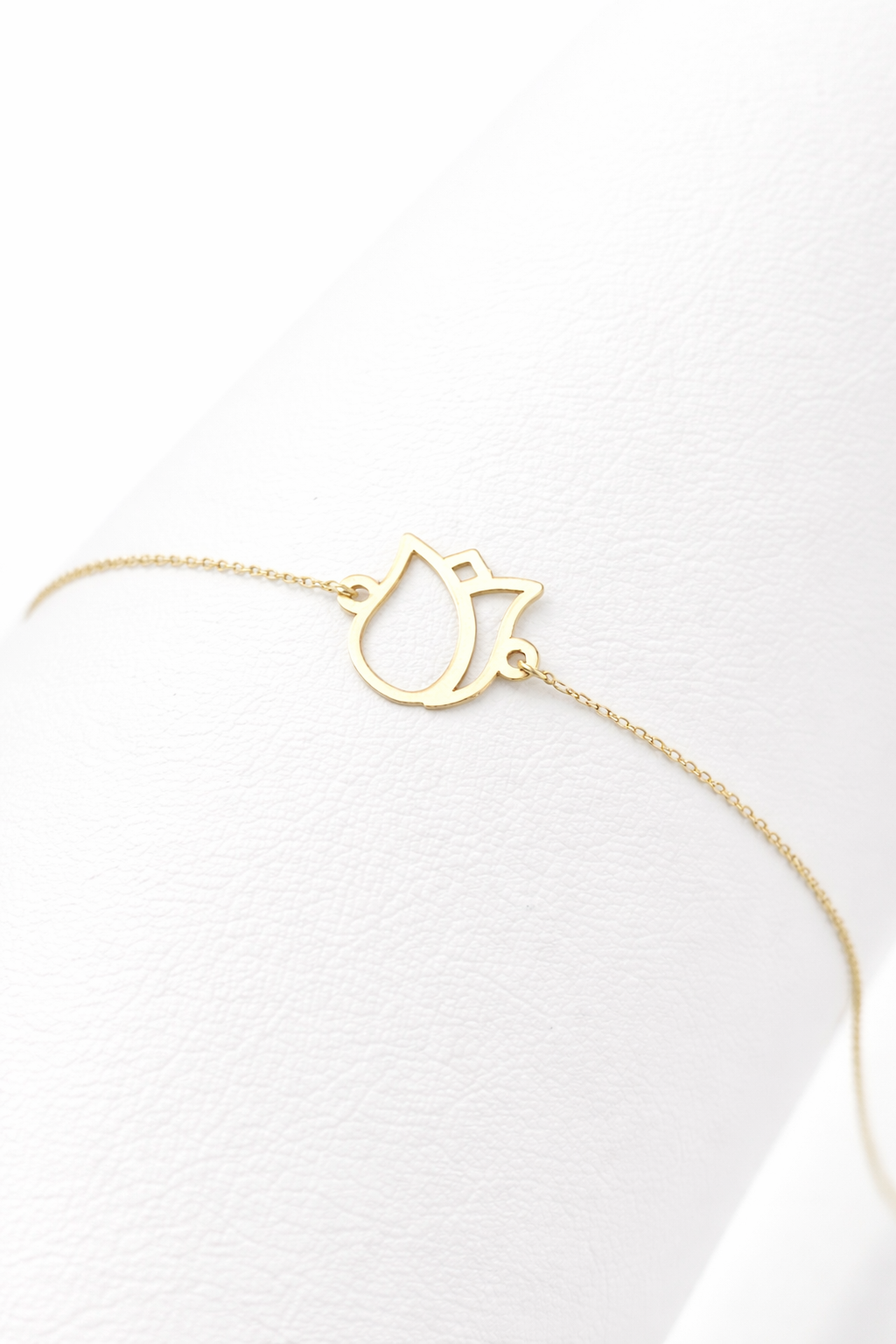 18k gold tulip bracelet minimalist design